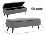 Storage Ottoman with Flip Top, Rectangular Upholstered Bench, Linen Feel Fabric Footstool with Steel T3398P328312