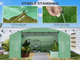 13 x 9.8ft Walk-In Polytunnel Greenhouse - Green T3398P325352