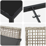 Garden Dining Set with Cushion 5 pcs Light Grey Poly Rattan 3379900