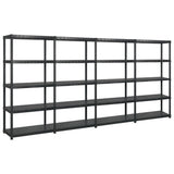 Storage Shelf 5-Tier Black 340x40x185 cm Plastic 3059861