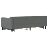 Daybed with Trundle&Drawers without Mattress Dark Grey 90x190 cm Single 3197500