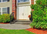 Matte Black Outdoor 2-Step Iron Handrail 19037788