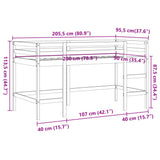 Kids' Loft Bed without Mattress with Ladder Wax Brown 90x200 cm 852398