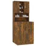 Washing Machine Cabinet Smoked Oak Engineered Wood 3120182