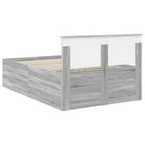 Bed Frame Grey Sonoma 135 x 190 cm Engineered Wood 3408590