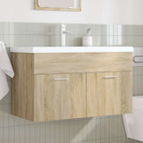 Bathroom Sink Cabinet with Built-in Basin and Faucet Sonoma Oak 3325015