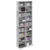 CD Cabinet Concrete Grey 65 x 23.5 x 175 cm Engineered Wood 8012661
