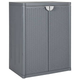 Garden Storage Cabinet Grey 65x45x88 cm PP Rattan 364062