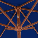 313763 Garden Parasol with Wooden Pole Blue 270 cm