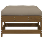 ZNTS Garden Footstool with Cushion Honey Brown Solid Wood Pine 825558