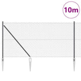 Welded Wire Fence with Spikes 10 x 1 m PVC-Coated Steel 3351177