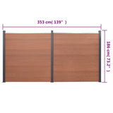 Fence Panel Set Brown 353x186 cm WPC 3211830