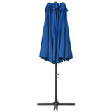 Garden Parasol Blue Polyester fabric, Aluminium pole and ribs Large 47303