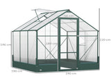 6x6 FT Polycarbonate Greenhouse with Base and Raised Bed, Walk-in Greenhouse with Aluminium Frame, T3398P314759