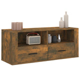 TV Cabinet Smoked Oak 100x35x40 cm Engineered Wood 816813