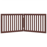 Dog Gate Foldable 2 Panels Brown 160 cm Poplar Wood 352264