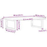 Basin Shelf Wall Mounted Steel and Solid Wood Oak 3302596