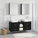 Bathroom Furniture Set 5 pcs Black Oak 3406768