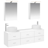 Bathroom Furniture Set 5 pcs White Engineered Wood and Glass 3406991