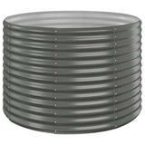Garden Raised Bed Galvanised Steel 100x100x68 cm Grey 319054