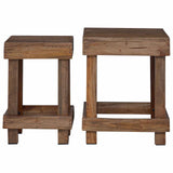 Plant Stand 2 pcs Brown 70 x 11 x 27 cm Mahogany Wood 42012383