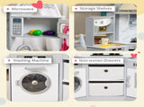 Toy Kitchen with Running Water, Lights, Sounds, Apron and Chef Hat, Water Dispenser, for Ages 3-6 T3398P348125