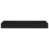 ZNTS Floating Wall Shelf with Drawer Black 80x25x8 cm 288206