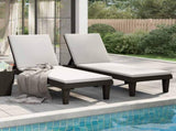 Sun Lounger Set of 2 Black Polypropylene Medium Modern 364148