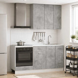 Kitchen Unit LYON 5 pcs Concrete Grey Engineered Wood 3438222