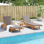 ZNTS Sun Loungers 2 pcs with Table Solid Wood Acacia 3206368