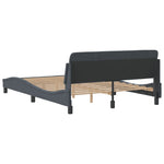 Bed Frame "Dover" Dark Grey 135x190 cm Double Velvet 373329