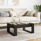 Coffee Table with Infinity LED Black 70x53x30 cm 847631