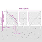 Welded Wire Fence with Spikes 10 x 1 m 3351205