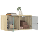Wall Cabinet with Glass Doors Sonoma Oak 68.5x37x35 cm 836501