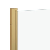 Shower Enclosure Gold 130 x 138 cm ESG Glass and Aluminium 42018541