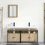 Bathroom Furniture Set with Shelf 3 pcs Brown Engineered wood 3345143
