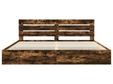 Bed Frame with Drawer Smoked Oak 180 x 200 cm Engineer Wood 3411816