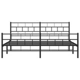 Metal Bed Frame without Mattress with Footboard Black 193x203cm 355683