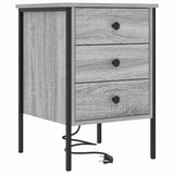 Bedside Cabinet with Drawer 2 pcs Grey Sonoma 42 x 41 x 61 cm 859487