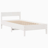 Bed Frame without Mattress White 90x190 cm Single Solid Wood Pine 3306949