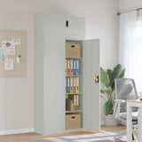 ZNTS File Cabinet Light Grey 90x40x220 cm Steel 3188320