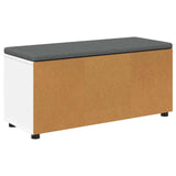 Hall Bench White 100 x 38 x 46 cm Engineered Wood and Fabric 891488