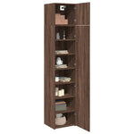 Slim Storage Cabinet Brown Oak 45x42.5x225 cm Engineered Wood 3281293