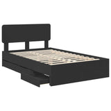 Bed Frame with Drawer Black 120 x 200 cm Engineered Wood 3412200