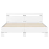 Bed Frame White Engineered wood King Size Durable Bed Frame 3207413