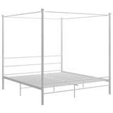 Bed Frame White Powder-coated metal 200x200 cm Durable 325070