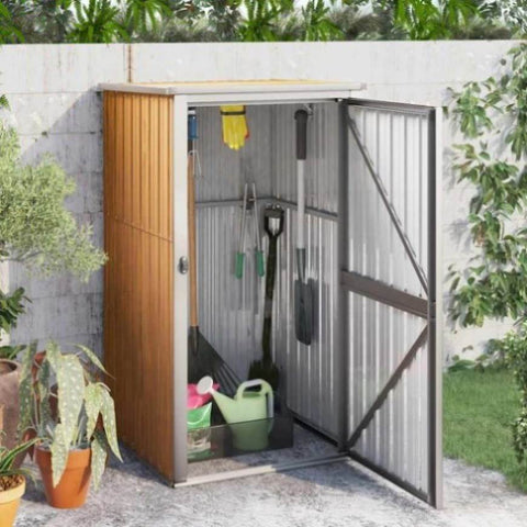 Garden Tool Shed Brown 88x89x161 cm Galvanised Steel 316208
