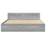 Bed Frame with Headboard without Mattress Grey Sonoma 180x200 cm Super King 3295546