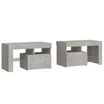 ZNTS Bedside Cabinets 2 pcs with LED Lights Concrete Grey 70x36.5x40 cm 3152773
