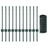Welded Wire Fence 25 x 0.6 m PVC-Coated Steel Green 3336048
